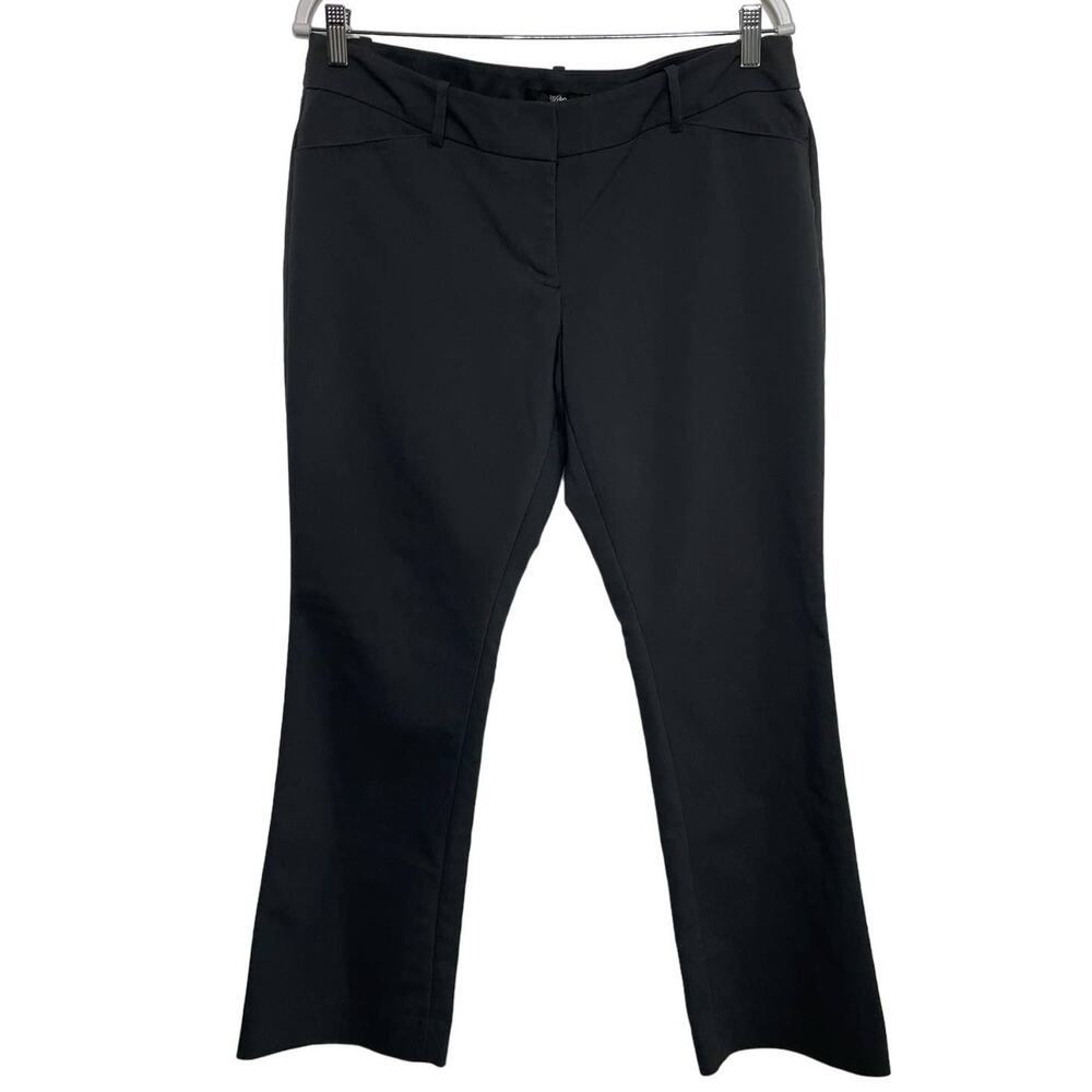 Mossimo Wide Leg Dress Pants Mid Rise Flat Front Stretch Gray Dark‎ Academia 12